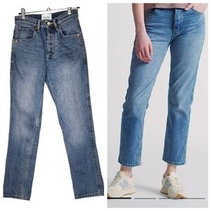 DU/ER Midweight Denim High Rise Straight Jeans. Women's size 24. Button fly